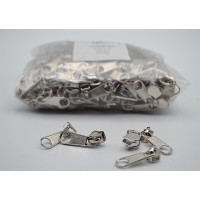 Cursori nichel tiretto goccia per lampo a spirale nylon mm 6 -  Conf. 250 pezzi