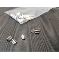Fermi superiori finitura nichel conf. 100 pezzi Fermi superiori finitura nichel conf. 100 pezzi